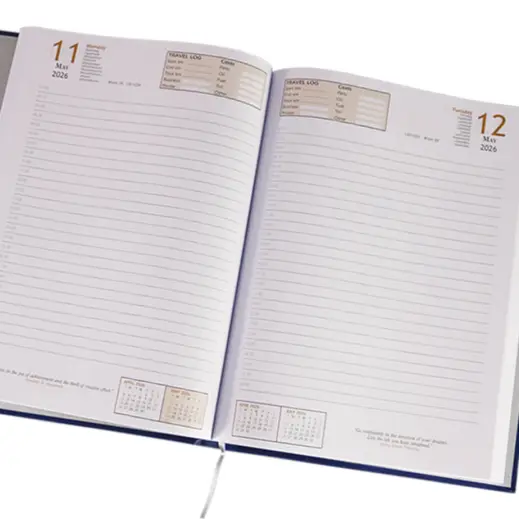 2026 Embossed Square A4 Diary Open